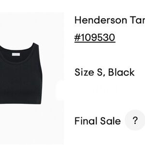 Aritzia Azure Skies - Black Crop Tank Top